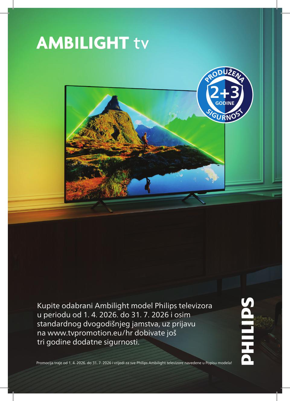 philips tv 2+3 godine jamstva